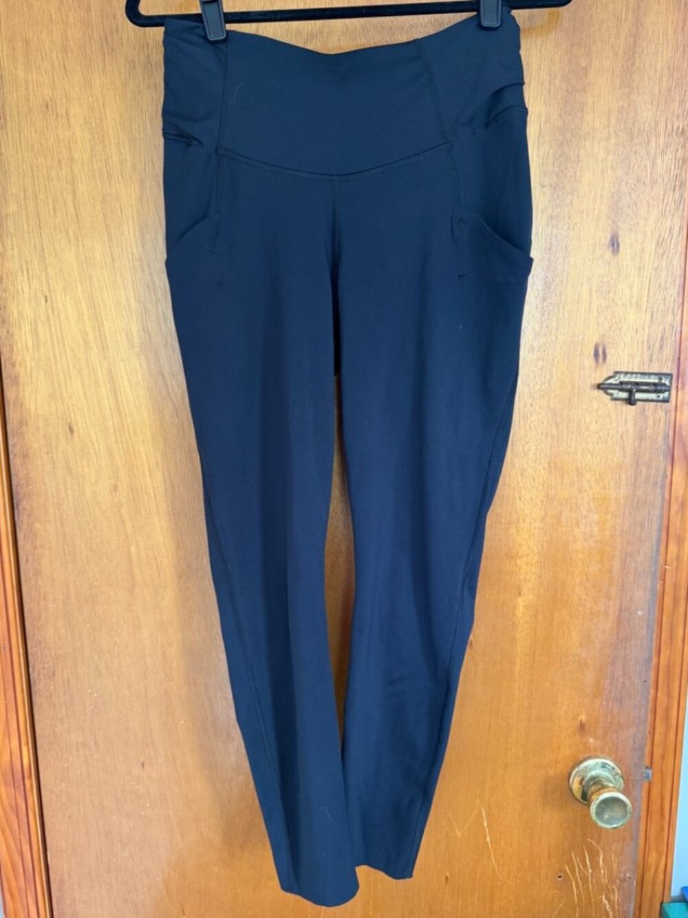Black Free People high-waisted leggings with pockets